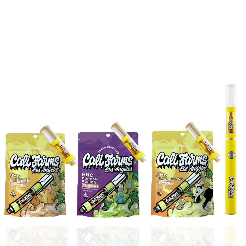 3x HHC Vape náplň 1 ml s terpeny Durban poison, Lemon Skunk, Cheese