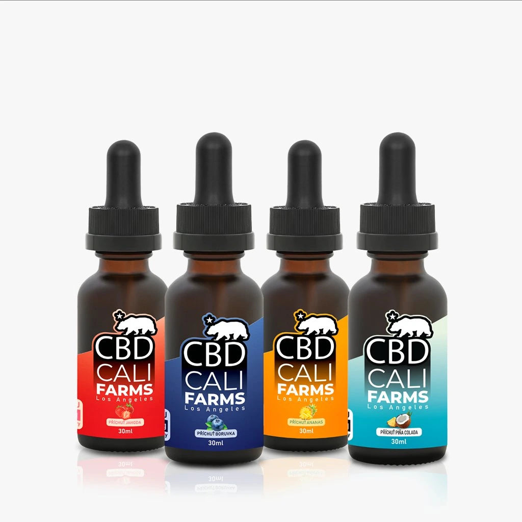 Dárkový ovocný box - 4 x CBD olej 30 ml - Jahoda, borůvka, piňa colada, ananas
