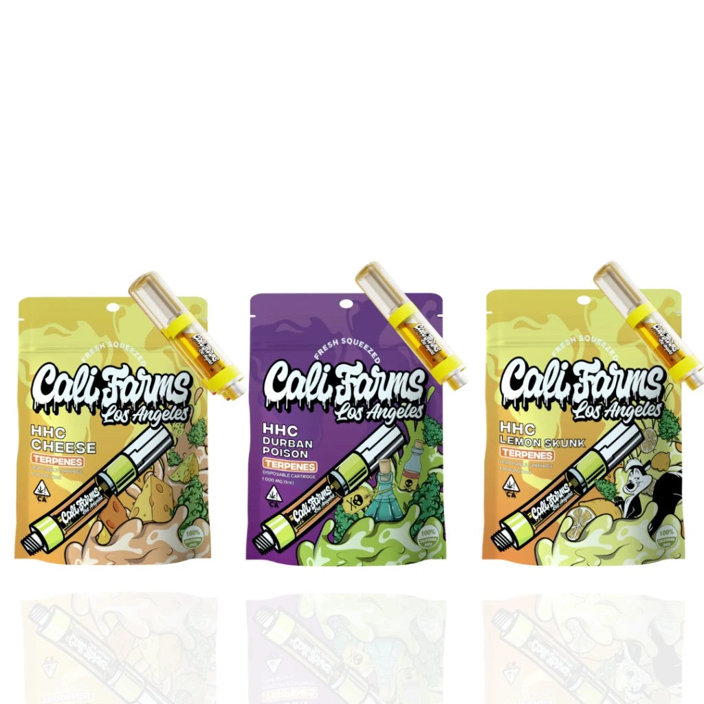 3x HHC Vape náplň 1 ml s terpeny Durban poison, Lemon Skunk, Cheese