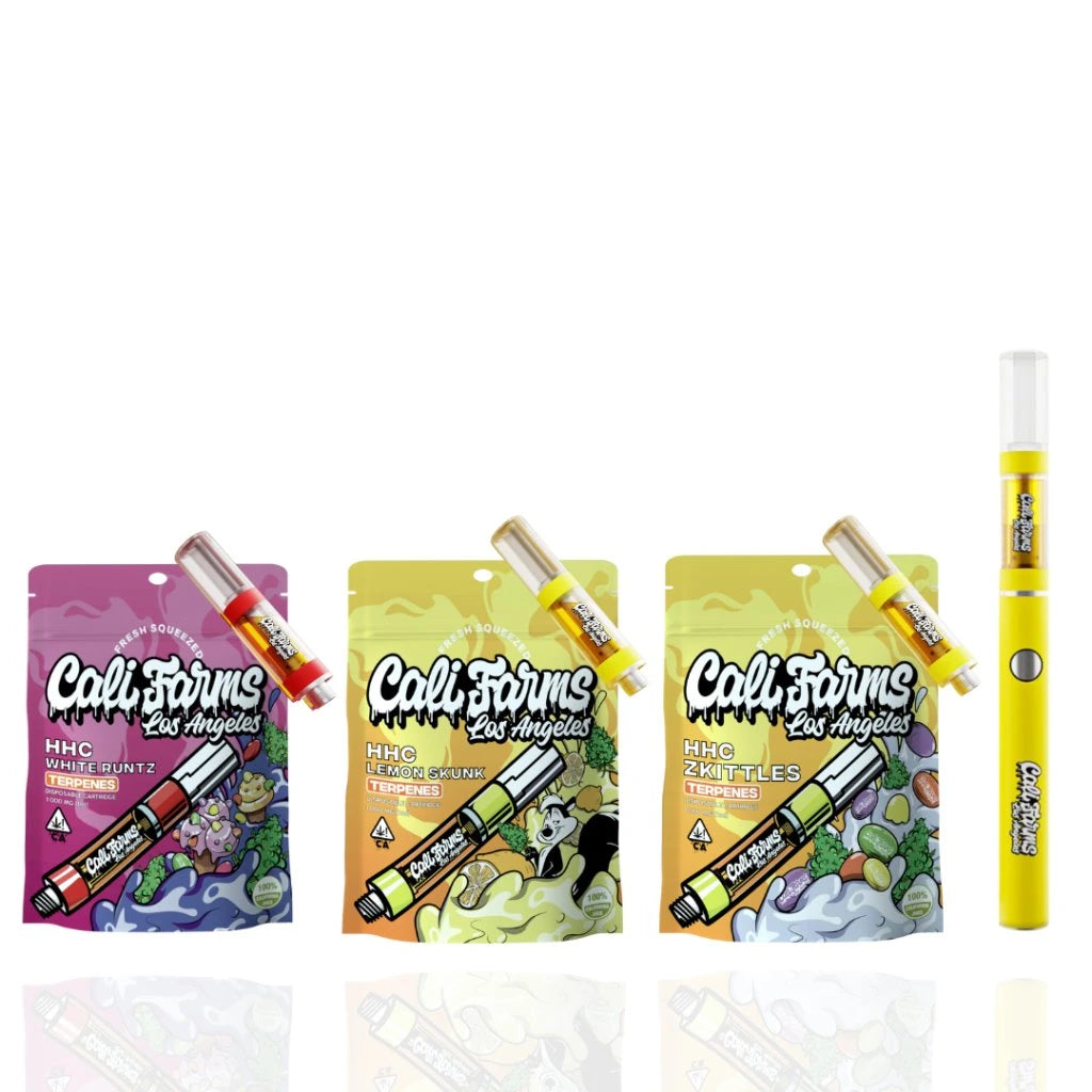 3x HHC Vape náplň 1 ml s terpeny Lemon Skunk, Zkittlez, White runtz