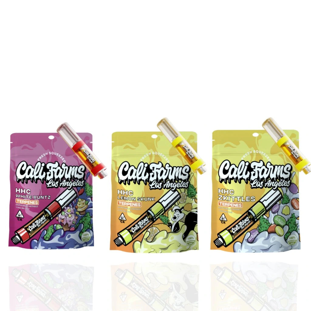 3x HHC Vape náplň 1 ml s terpeny Lemon Skunk, Zkittlez, White runtz