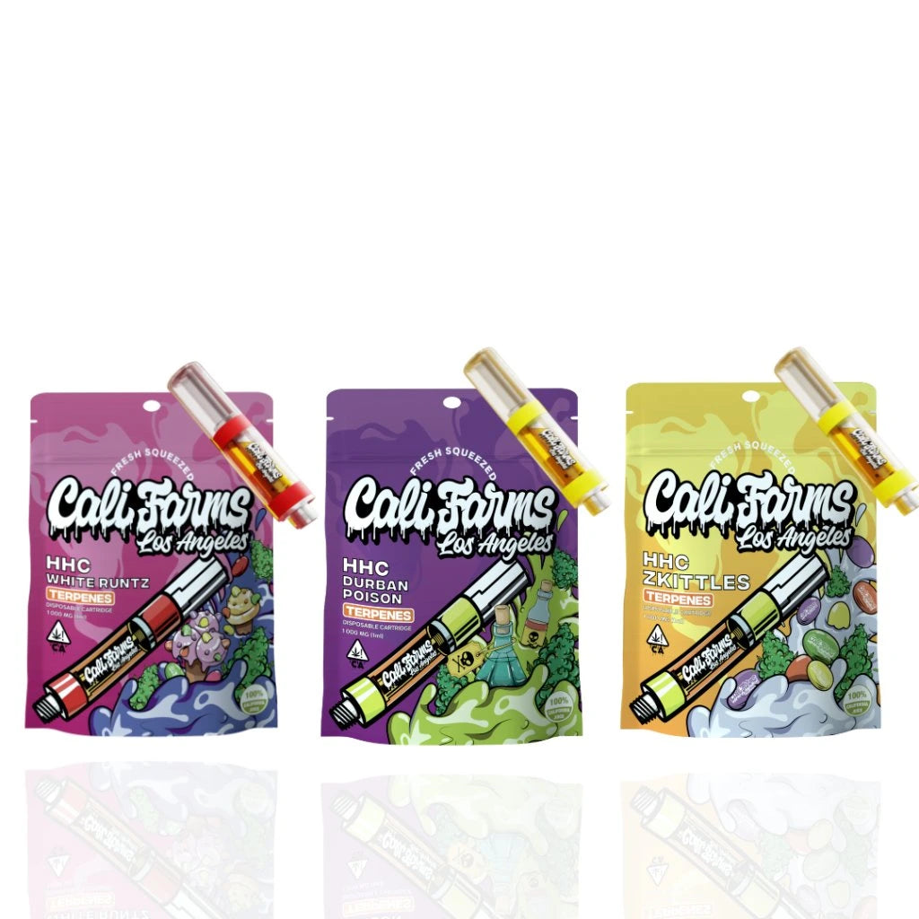 3x HHC Vape náplň 1 ml - White Runtz, Durban Poison, Zkittlez